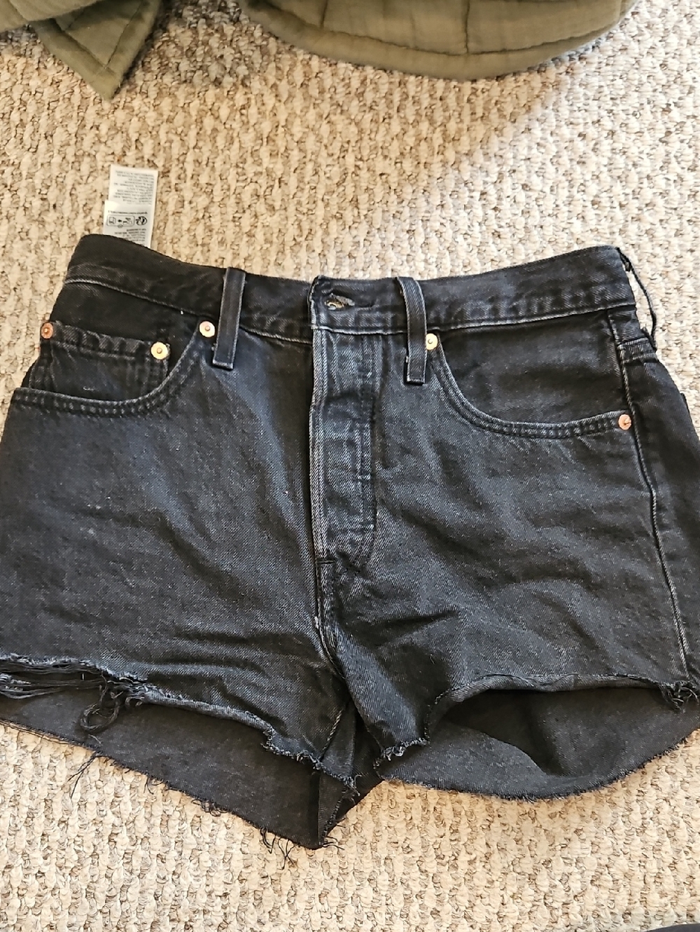 Levis 501 Black Jean Shorts 26